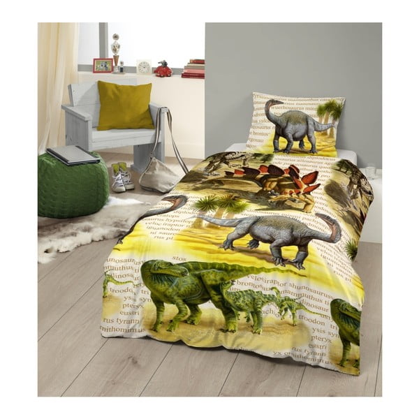 Otroško bombažno posteljno perilo za eno osebo Dobro jutro, Dinos, 140 x 200 cm-image-1