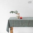 Lanen namizni prt 140x200 cm Forest Green Gingham – Linen Tales