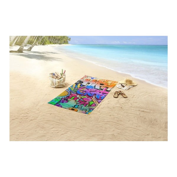 Plažna brisača s potiskom Good Morning Graffity, 150 x 75 cm-image-1