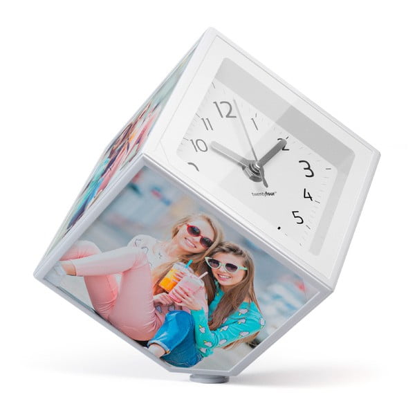 Vrtljiva foto kocka z uro Balvi, 10x10 cm
