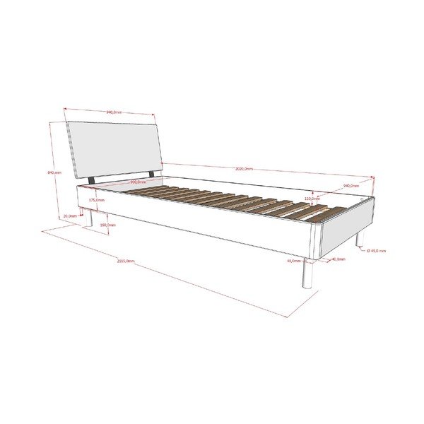 Bela postelja iz masivne bukve z letvenim dnom 90x200 cm Forrest – Vipack-image-2