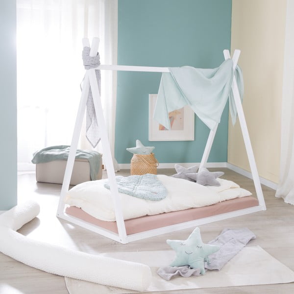 Bela otroška postelja v obliki hiške 70x140 cm Montessori – Roba-image-2