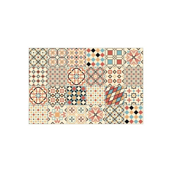 Komplet 24 stenskih nalepk Ambiance Azulejos Sofiana, 15 x 15 cm-image-2