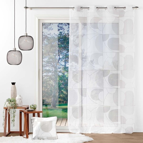 Bela prosojna zavesa iz tančice 140x280 cm Esquisse – douceur d'intérieur-image-2