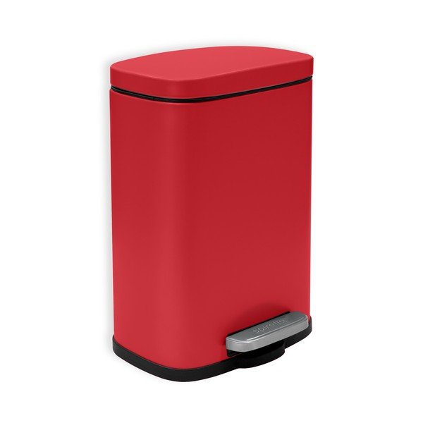 Rdeč jeklen koš za smeti s pedalom 5 l Akira – Spirella