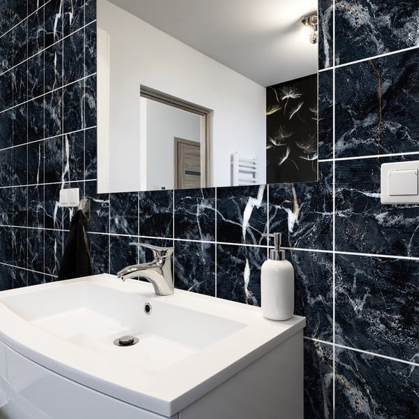 Komplet nalepk za ploščice 24 kosov 15x15 cm Marble Tiles Florencia - Ambiance-image-3