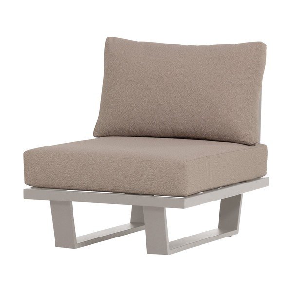 Sivo-bež kovinski/oblazinjen vrtni fotelj Bear – WOOOD