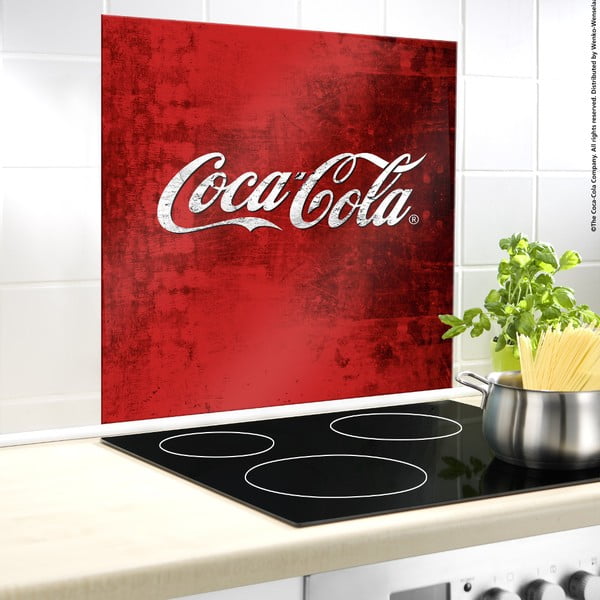 Wenko Coca-Cola Classic stekleni stenski pokrov za štedilnik, 70 x 60 cm