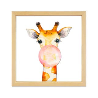 Steklena slika v lesenem okvirju Vavien Artwork Giraffe, 32 x 32 cm