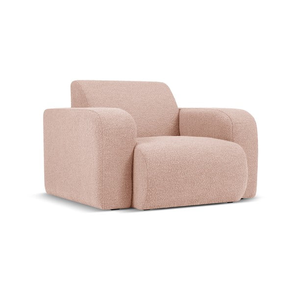 Rožnat fotelj iz tkanine bouclé Molino – Micadoni Home