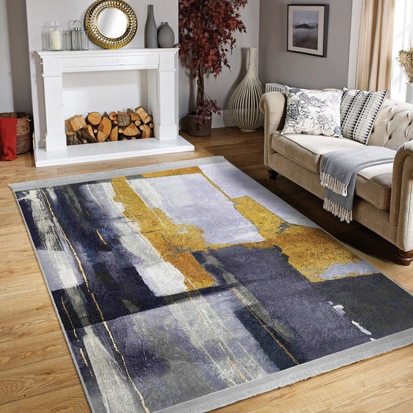 Rumena/temno modra pralna preproga 160x230 cm Unique – Mila Home-image-4