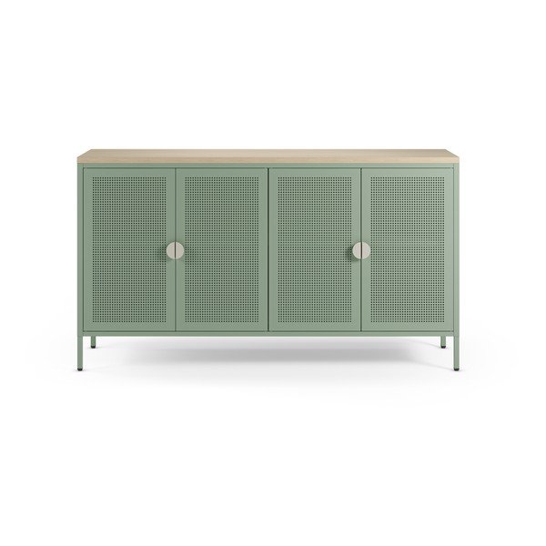 Mentolno zelena/v naravni barvi kovinska omarica 160x90x40 cm Sayla – Marckeric