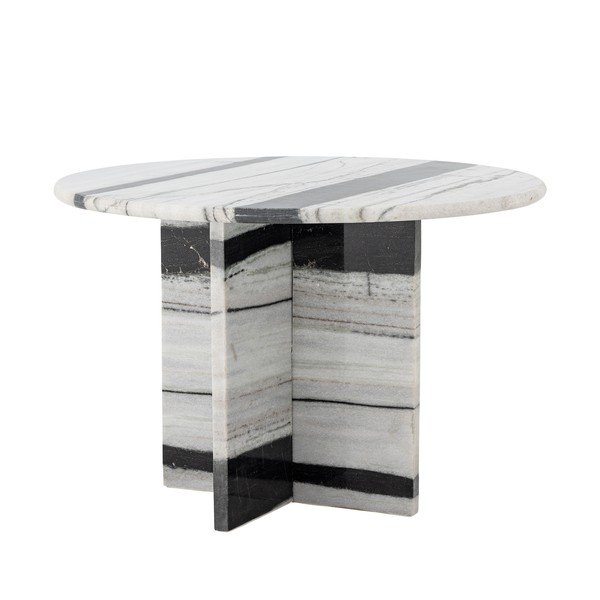 Črno-bela marmorna okrogla klubska mizica ø 61 cm Rosito – Bloomingville