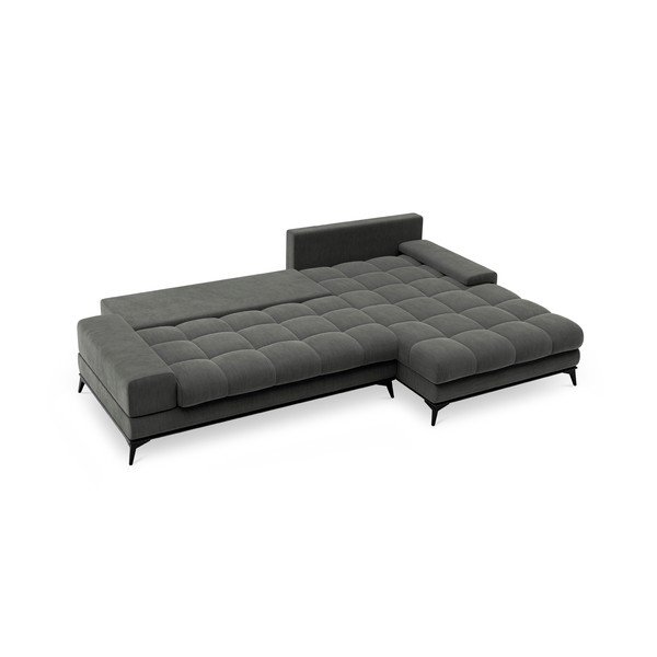 Temno siva kotna raztegljiva sedežna garnitura Windsor & Co Sofas Deneb, desni kot-image-4