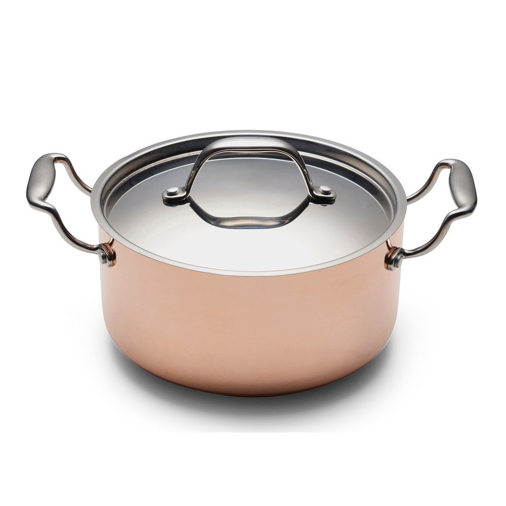 Lonec iz bakra in nerjavečega jekla s pokrovko za indukcijsko ploščo 3 l