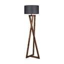 Črna/rjava stoječa svetilka s tekstilnim senčilom (višina 149 cm) Maçka – Opviq lights