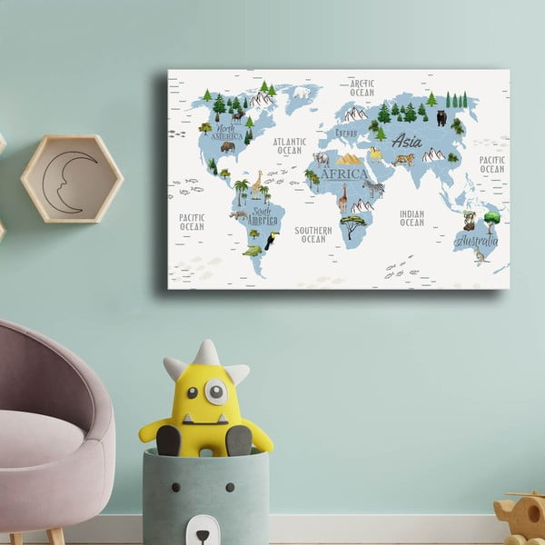 Otroška slika 45x70 cm Map – Wallity-image-1