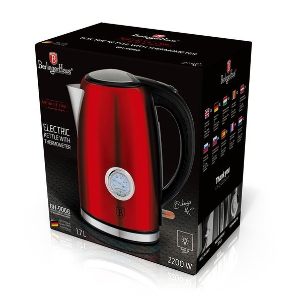Rdeč grelnik vode 1,7 l Burgundy Metallic Line - BerlingerHaus-image-3