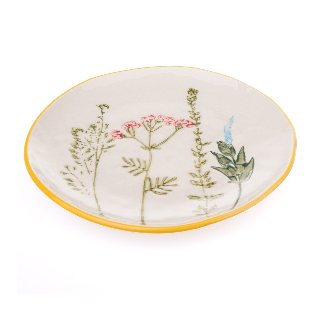 Bel desertni porcelanast krožnik ø 21 cm Flower Garden
