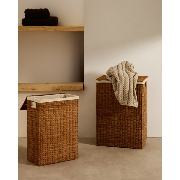 Koši za perilo v kompletu 2 ks iz ratana v naravni barvi Indali – Kave Home-image-1
