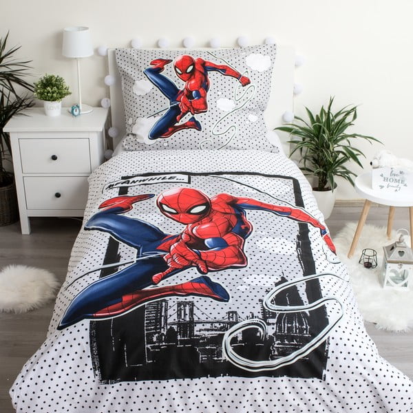 Otroška bombažna posteljnina s svetlečim učinkom 140x200 cm Spiderman - Jerry Fabrics-image-1
