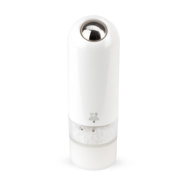 Beli električni mlinček za sol Peugeot Alaska, višina 17 cm
