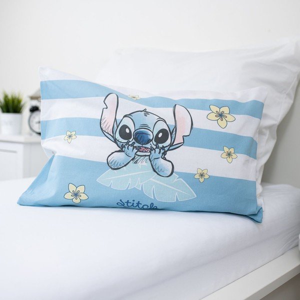 Svetlo modra bombažna otroška posteljnina za otroško posteljico 100x135 cm Lilo & Stitch "Tropical Hugs" – Jerry Fabrics-image-2