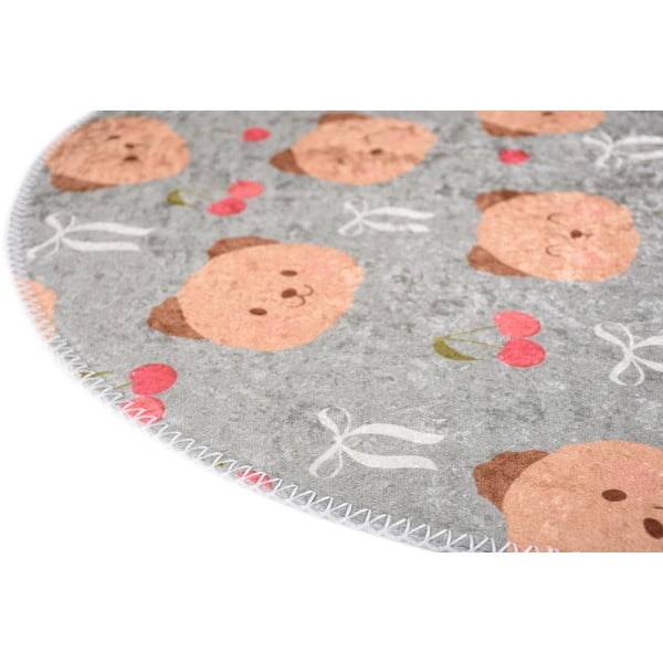 Siva/rjava pralna otroška preproga ø100 cm Cute Teddies – Vitaus-image-2