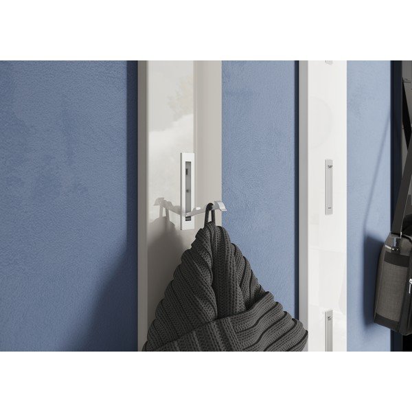 Kremno bel stenski obešalnik v sijajnem dekorju 15 cm – Germania-image-2