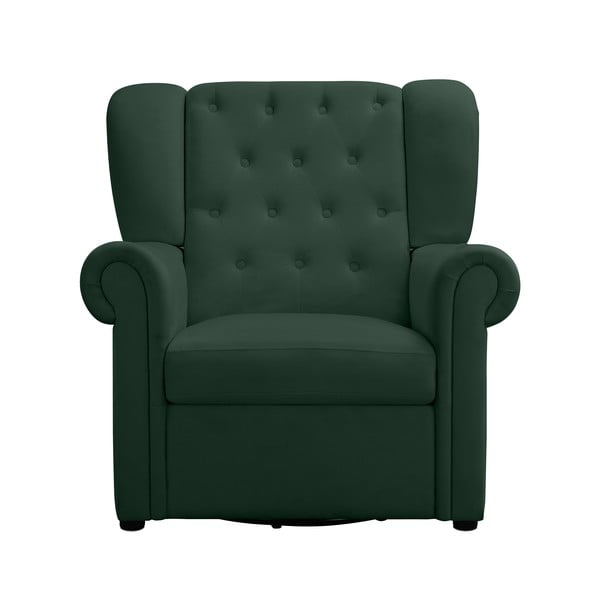 Zelen žameten gugalni chesterfield fotelj Lillyse – Støraa-image-2