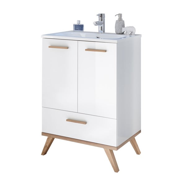 Bela omarica za pod umivalnik brez umivalnika 61x88 cm Set 923 - Pelipal-image-2