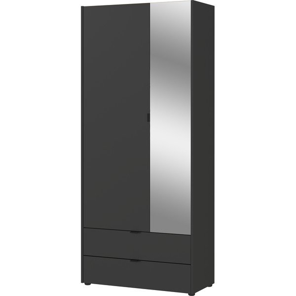 Antracitno siva garderobna omara z ogledalom 84x196 cm Tuscon – Germania-image-2