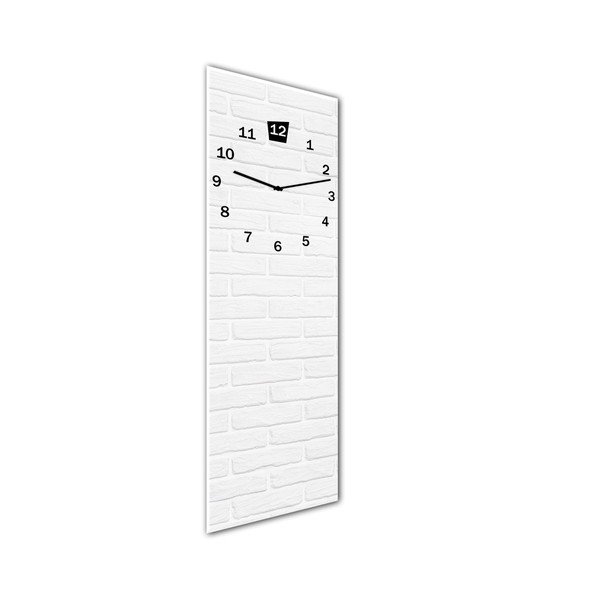 Stenska ura Styler Glassclock White, 20 x 60 cm-image-1