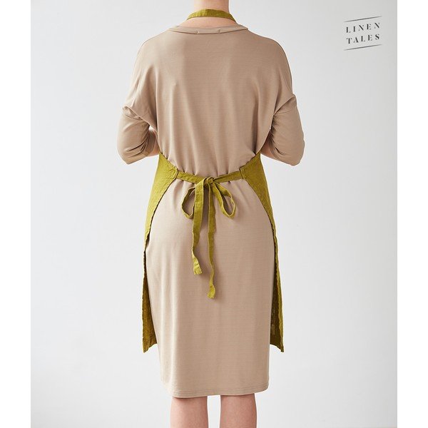 Zelen laneni predpasnik Tales Daily Apron, 80 x 55 cm-image-1