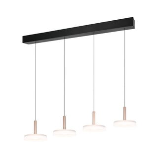 Črno-bela in zlata LED zatemnitvena viseča svetilka s steklenim senčilom Celeste – Trio