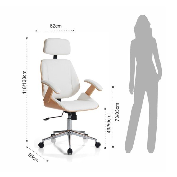 Bel pisarniški stol iz umetnega usnja Visby – Tomasucci-image-4