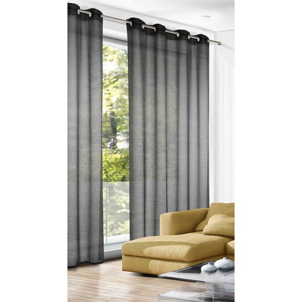 Antracitno siva zavesa 140x245 cm Struktura Uni – Sehlbach-image-1