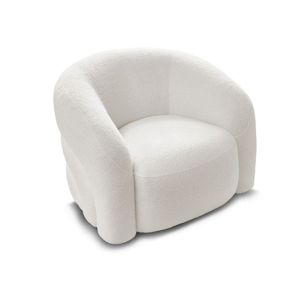 Bel vrtljiv fotelj iz tkanine bouclé Elina – Bobochic Paris-image-3