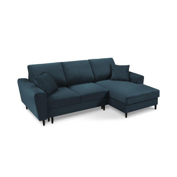 Temno modra raztegljiva sedežna garnitura Kooko Home Jazz, desni kot-image-3