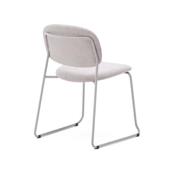 Bež kovinski jedilni stol z možnostjo nalaganja Meli – Kave Home-image-4