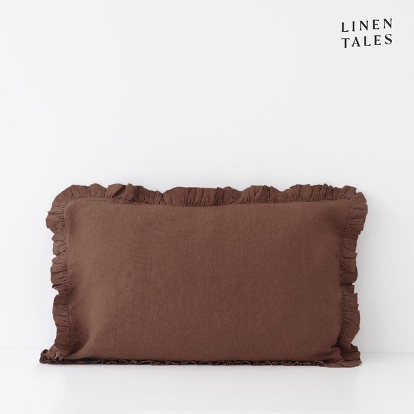 Lanena prevleka za vzglavnik 50x60 cm Chocolate – Linen Tales