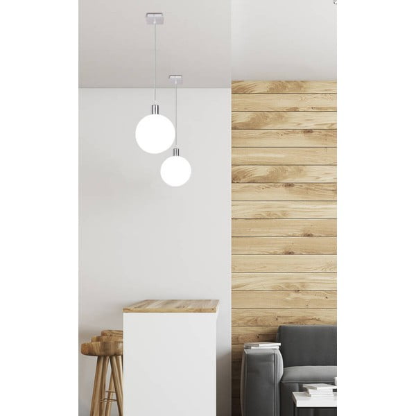 Viseča svetilka v srebrni barvi s steklenim senčnikom ø 15 cm Oden - Candellux Lighting-image-2