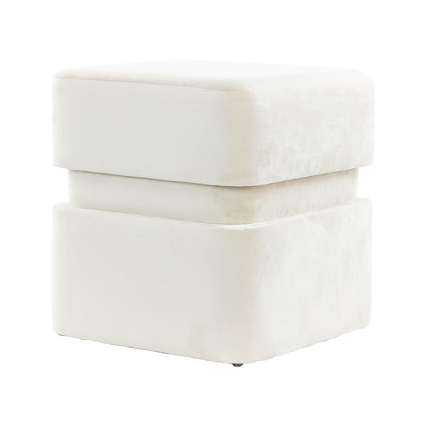 Kremno bel žameten tabure Piazza – Light & Living-image-2