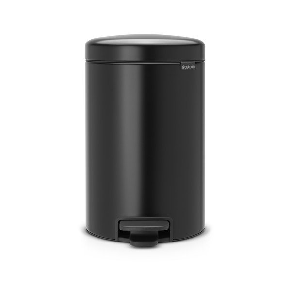 Mat črn jeklen koš za smeti s pedalom 12 l NewIcon – Brabantia