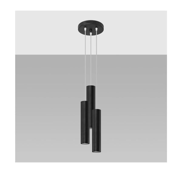 Črna viseča svetilka ø 6 cm Castro – Sollux-image-2