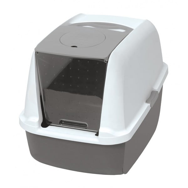 Belo/sivo mačje stranišče 57x39 cm Cat It – Plaček Pet Products