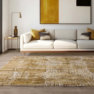 Preproga v zlati barvi 120x170 cm Kuza Lines Gold – Asiatic Carpets