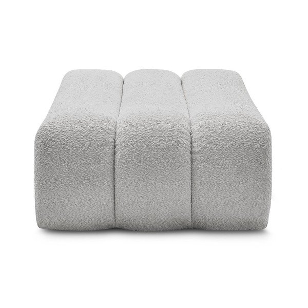 Svetlo siv tabure iz tkanine bouclé Azra – Bobochic Paris-image-4