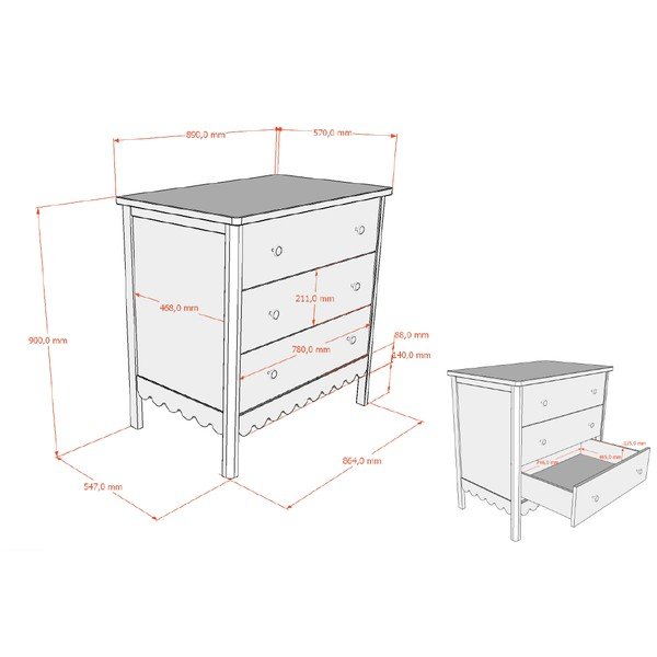 Bež otroška komoda 89x90x55 cm Swingo – Vipack-image-2
