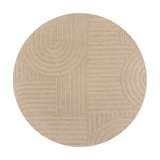 Bež volnena okrogla preproga ø 160 cm Zen Garden - Flair Rugs